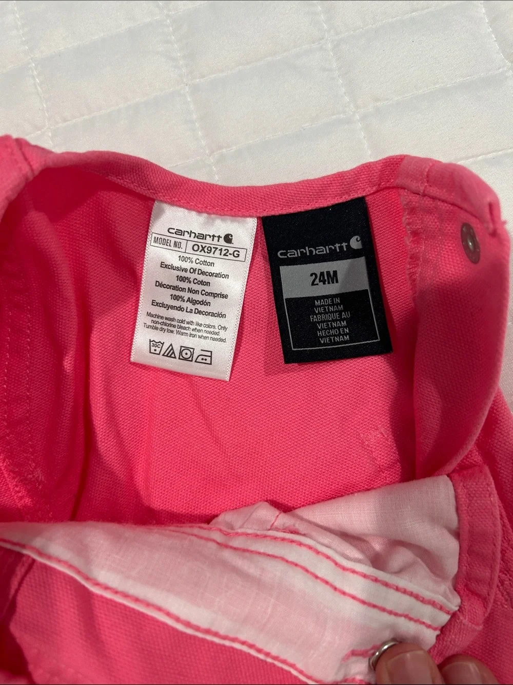 Carhartt Kids Hot Pink Overalls